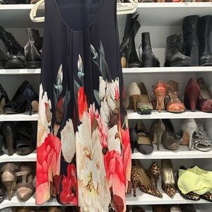 Made in Italy Floral Dress - Blue and Red